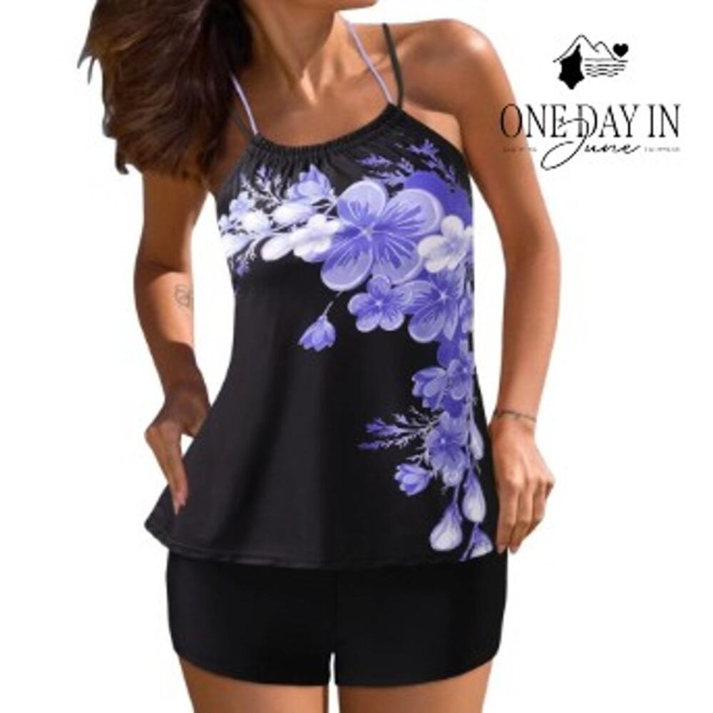 B2Prity Floral Boyshort Tankini Swimsuit Size XL